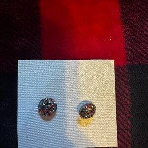 Multicolor Glitter Stud Earrings